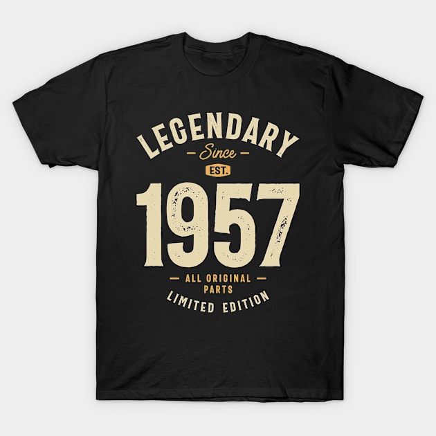 Legendary Since 1957 66th Birthday T-Shirt by cidolopez